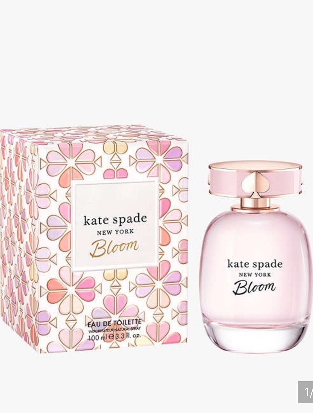 kate spade Bloom Fragrance Bottle in Soft Pink with Gold Accents
